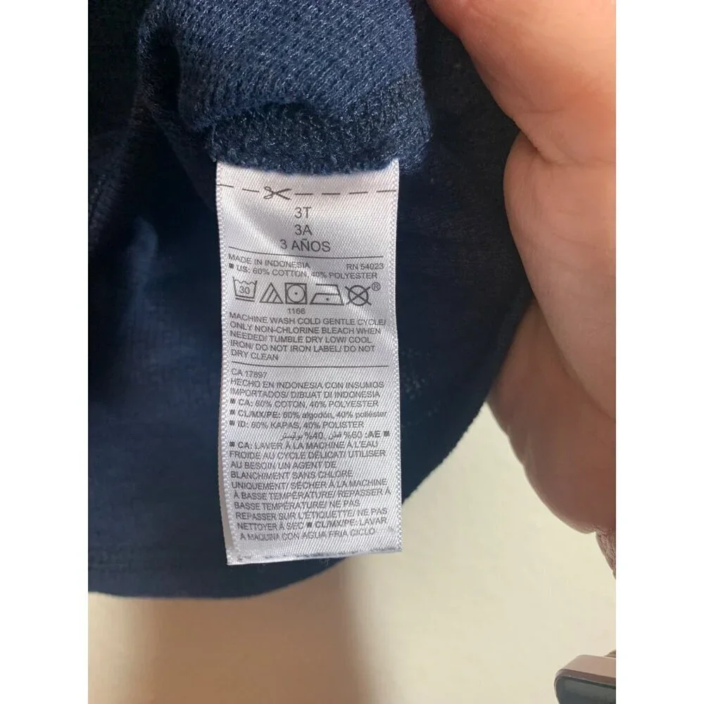 Old Navy Thermal Long Sleeve T-Shirt Toddler Size 3T Blue Casual I6